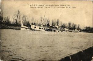 1908 MFTR Margit gőzüzemű oldalkerekes személyhajó elsüllyedése március 28-án / sunken Margit steamship (EK)