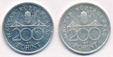 1992. 200Ft Ag "MNB" (2x) T:1-,2 Adamo F13