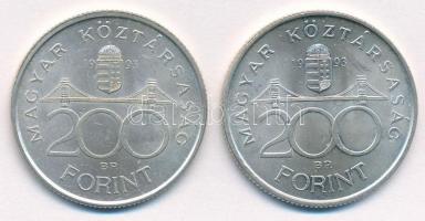 1993. 200Ft Ag "MNB" (2x) T:1-,2 Adamo F13