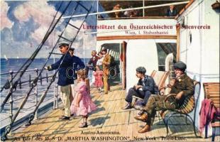 Austro-Americana. An Bord des DSD Martha Washington, New York-Triest-Linie. Untersützet den Österreichischen Flottenverein. B.K.W.I. I. Serie 577-6. s: K. Feiertag