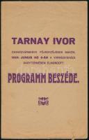 1920 Tarnay Ivor Csanád vármegye főjegyzőjének elmondott programbeszéde, 8p
