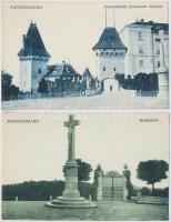 Pannonhalma, kolostor, belső - 4 db használatlan régi képeslap / 4 pre-1945 unused postcards