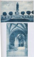 Pannonhalma, kolostor, belső - 4 db használatlan régi képeslap / 4 pre-1945 unused postcards