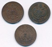 1858B 5/10kr Cu + 1861B 5/10kr + 1864B 5/10kr Cu T:2,2-