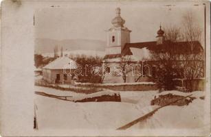 1917 Siroka, Siroké (Eperjes, Presov); Római katolikus templom (1941-43 között teljesen lerombolták), tél / church (completely demolished in 1941-43) in winter. photo