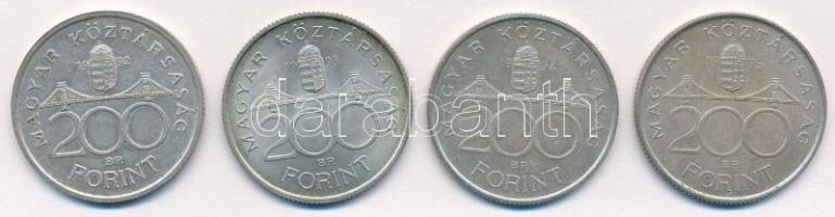 1992. 200Ft Ag "MNB" + 1993. 200Ft Ag "MNB" + 1994. 200Ft Ag "Deák" + ...