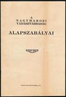 A Nagymarosi Vadásztársaság Alapszabályai Vác, 1928. Berger Ernő. Az elnökség aláírásaival és minisztériumi ellenjegyzéssel 10p.