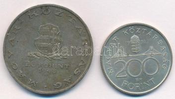 1948. 20Ft Ag "Táncsics" + 1993. 200Ft Ag "MNB" T:2 patina,ph.
Adamo EM3, F13
