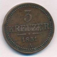 Ausztria 1851A 3kr Cu T:2 ph.  Austria 1851A 3 Kreuzer Cu C:XF edge error