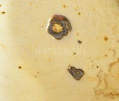 Ezüst (Ag.) háromlábas fűszertartók kis kanalakkal( 3-3 db), üveg betéttel (4db) egyiken nagyon apró...