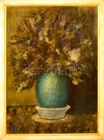Iványi jelzéssel: Virágcsendélet. Olaj, karton, keretben, 45×31 cm
