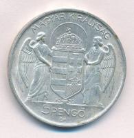 1939. 5P Ag "Horthy balra" T:1-,2 kis patina Adamo P8.2