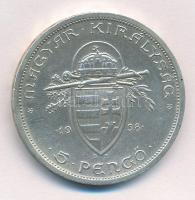 1938. 5P Ag "Szent István" T:1 Adamo P8.1