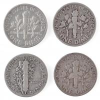 Amerikai Egyesült Államok 1941. 1d Ag "Mercury" + 1946-1962. 1d Ag "Roosevelt" (...