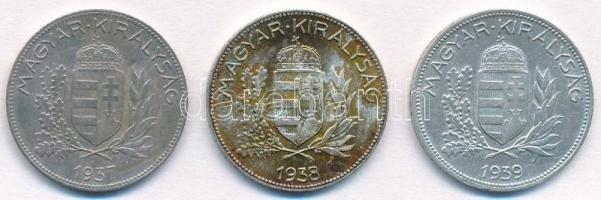 1937-1939. 1P Ag (3xklf) T:1-,2 patina
Adamo P6