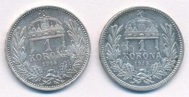 1914KB-1915KB 1K Ag "Ferenc József" (2x) T:1,1-
Adamo K5.1