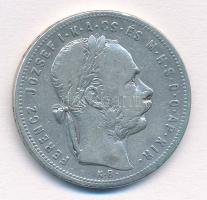 1881KB 1Ft Ag "Ferenc József / Középcímer" T:2- 
Adamo M15