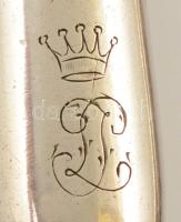 2 db Christofle ezüstözött alpakka kés, jelzettek, monogramosak, h: 20 cm