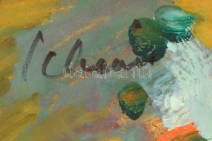 Schéner Mihály (1923-2009): Őszi lombok. Olaj, farost, jelzett, 70×50 cm