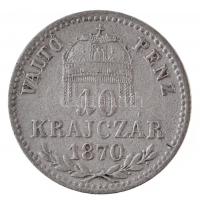 1870KB 10kr Ag "Váltó Pénz" T:2,2-
Adamo M10.1