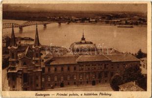 1933 Esztergom, Prímási palota, a háttérben Párkány (Stúrovo) (EK)