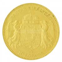 1910KB 10K Au "Ferenc József" (3,37g/0.900) T:2
 Hungary 1910KB 10 Korona Au "Franz ...