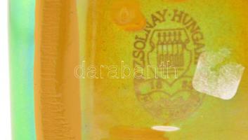 Zsolnay eozin mázas kisváza, jelzett, apró kopásokkal, m: 9,5 cm