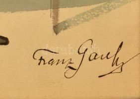 Franz Gaul (1837-1906): Színházi kosztüm terv II. Akvarell, papír, 30×20 cm