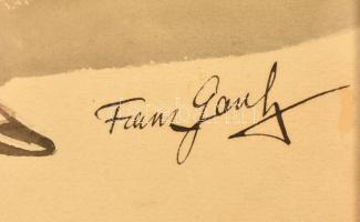 Franz Gaul (1837-1906): Színházi kosztüm terv III. Akvarell, papír, 30×20 cm