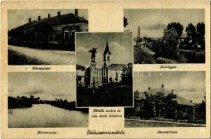 1948 Békésszentandrás, Községháza, Szövőgyár, Hősök szobra, emlékmű, Római katolikus templom, Szanatórium, Körös (EK)