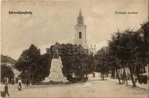 1935 Sátoraljaújhely, Kossuth szobor, templom (Rb)