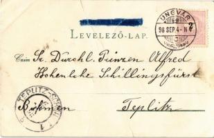 1898 Ungvár, Uzshorod, Uzhorod; Új gimnázium, Görög katolikus templom, vár / grammar school, church,...