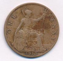 Nagy-Britannia 1913. 1p Br "V. György" T:2-,3 Great Britain 1913. 1 Penny Br "George ...