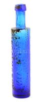 Egri víz irgalmasok gyógytárából Egerben feliratos színes üvegcse, apró kopásokkal, m: 13 cm