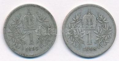 Ausztria 1895-1898. 1K Ag "Ferenc József" (2xklf) T:2- Austria 1895-1898. 1 Corona Ag &quo...