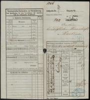 1869 DDSG fuvarlevél a Gran gőzös hajó pecsétjével