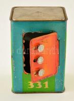 Retró játék persely, fémlemez, 9×7,5×13 cm