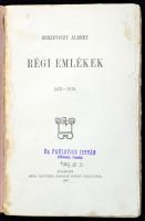 Berzeviczy Albert: Régi emlékek 1853-1870. Bp., 1907, Révai, 314+2 p. Kiadói papírkötésben, a borító...
