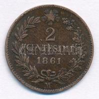 Olaszország 1861M 2c Cu T:2,2- Italy 1861M 2 Centesimi Cu C:XF,VF