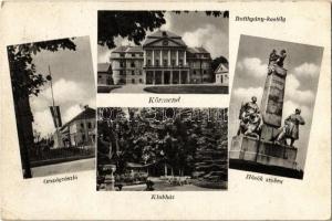 1939 Körmend, Batthyány kastély, Országzászló, Klubház, Hősök szobra, emlékmű (EK)