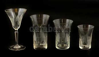 Pohárkészlet, hibátlan, 3×6 db-os és 1×5 db-os