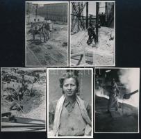 cca 1952 Sztálinváros építése, Ék Sándor (1902-1975) festőművész és fotóriporter hagyatékából 13 db ...