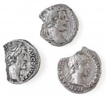 3db klf sérült római denár, közte Traianus, Antoninus Pius T:3- 3pcs of diff Roman denarius coins, including Trajan, Antoninus Pius C:VG