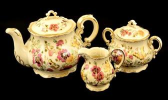 Zsolnay pillangó mintás teás készlet, kézzel festett, hibátlan, jelzett