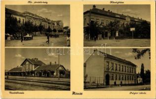 1942 Monor, Királyi járásbíróság, Községháza, Vasútállomás, Polgári iskola (EK)