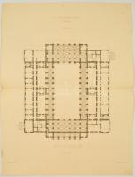 1879 A bécsi tőzsde épületének tervrajzai 5 db nagyméretű fénnyomat 58x45 cm-ig / Plans of the VIene...
