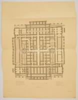 1879 A bécsi tőzsde épületének tervrajzai 5 db nagyméretű fénnyomat 58x45 cm-ig / Plans of the VIene...