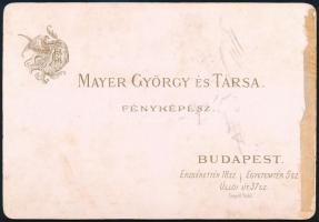 cca 1896 Mayer György és Társa budapesti fényképészek műtermében készült, kabinet méretű fotó, 16x11...