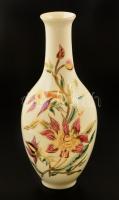 Zsolnay orchidea mintás váza, kézzel festett, jelzett, apró kopásnyomokkal, m: 26,5 cm