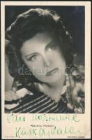 Karády Katalin (1910-1990) színésznő aláírása őt ábrázoló fotón